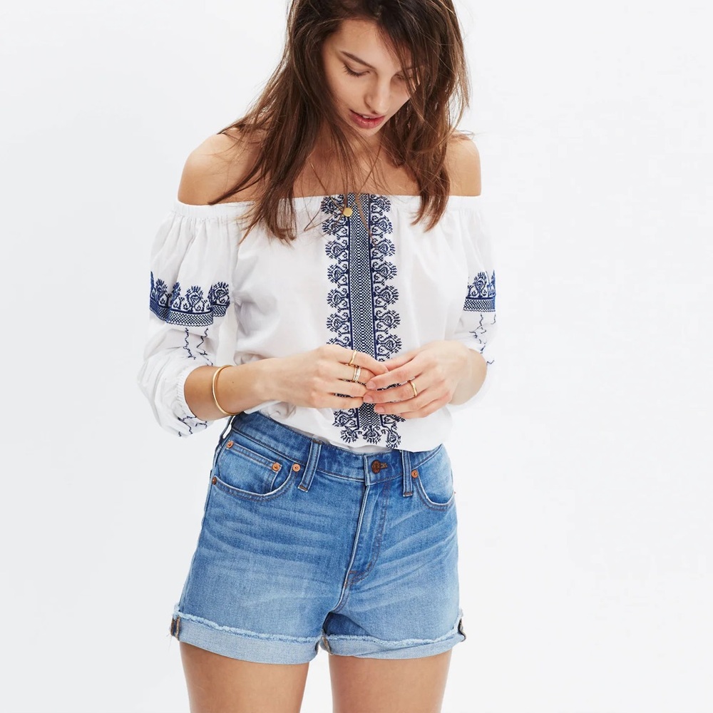 MADEWELL HIGH-RISE DENIM BOY SHORTS - Picture 3 of 8